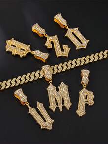 20inch Punk Rock A-Z Letter Pendant Necklace, Fashionable Accessory For Casual Wear, Parties, Gifts For Boyfriend - Alphabet Pendant - View 5