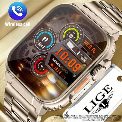  LIGE Smart Watch 600 MAh Large-Capacity Battery, Multiple Sports Modes, Waterproof, Multiple Watch Wallpaper Switching, Heart Rate, Blood Pressure, Sleep Monitoring, Fashionable Smart Watch For Men And Women