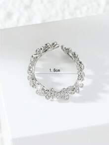 1枚精致雏菊锆石戒指，简约设计女士指节戒指 - 銀色 - 查看 4