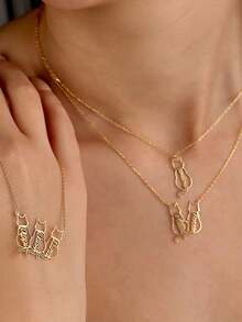 Personalisierte minimalistische elegante Mode-Katzenanhänger-Halskette mit englischem Buchstaben-Namen, Familienversion, Paarversion, 18K vergoldeter Edelstahl, Gold- und Silberfarben erhältlich, exquisiter vergoldeter Schmuck, geeignet für Paar, Freunde, Familie - individueller Text/Name - ideales Geschenk zu Weihnachten, Valentinstag, Geburtstag, Jahrestag - eleganter Schmuck für ihn und sie - Verschiedenfarbig - Übersicht 13