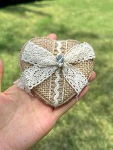 1pc Creative Handmade Ring Box, Proposal Engagement Ring Box, Linen Fabric Wedding Flower Girl Gift Ring Holder (Ring Not Included) - 1PC - View 16
