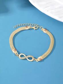 1件女士八角形手链，时尚百搭，适合日常佩戴 - 金色 - 查看 2