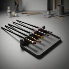 Watercolor Brush Holder With Drip Tray, Brush Drying Rack Stand, Desktop Brush Organizer For Art Studio, Keeps Brushes Suspended And Desk Clean - A - View 3