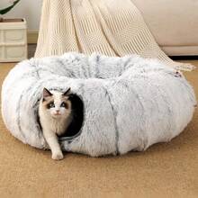 Cat Tunnel Bed Cat Nest Interactive Toy For Small Medium Large Cats Exercise - Brown - View 9
