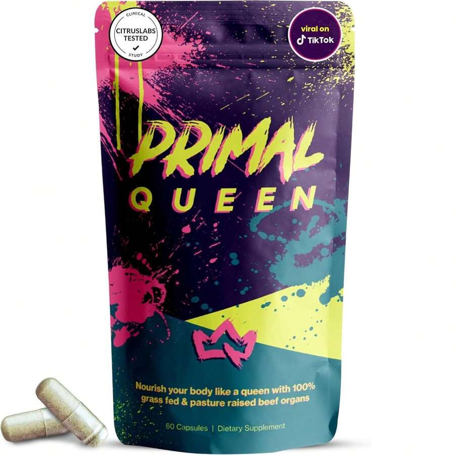 PrimalQueen Female-Optimized Beef Organ Superfood Supplement (Beef Liver, Kidney, Heart, & 3 More) - 100% Grass Fed, Pasture Raised - 3rd Party & Clinically Tested - 1 pack - 查看 1