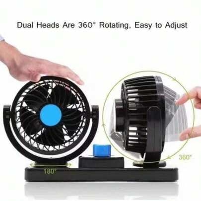 Ventilador Automotivo Duplo Com Ajuste P/ carro Caminhão 12v