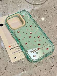 Funda de teléfono suave de silicona con patrón de corazón de cereza compatible con Apple 16 Pro Max, 17, 15 Plus, 13 Pro, 12, 11, funda protectora de onda de dibujos animados linda - Multicolor - Ver 2