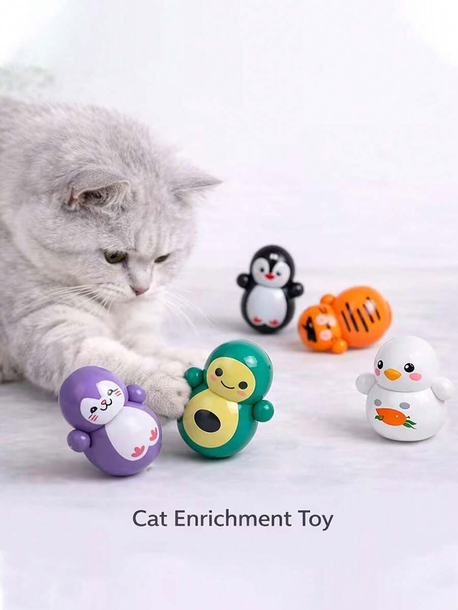 10个装猫咪滚轮玩具，塑料材质，无需电池，互动性强，适合多只猫咪同时玩耍，提供绝佳的玩耍体验。猫咪日常自娱自乐玩具，无需电池。 - 彩色 - 查看 1