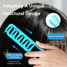 1/2pcs Textured Styling Comb - Hair Gap Coverage, Volume Boost, Unisex Hair Brush, Multi-Functional For Curling & Dyeing - Multicolor - View 4