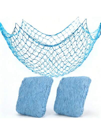 2 paquetes de decoraciones de red de pesca para fiesta, red de pesca de estilo hawaiano natural para decoración de fiesta, red de algodón con tema náutico para decoración de fiesta pirata, océano y playa de Halloween, decoración colgante de tema náutico azul para fiesta pirata, sirena y playa - Decoración versátil para interiores y exteriores para Navidad, Halloween, Acción de Gracias, San Valentín, Día de la Madre - Sin necesidad de electricidad