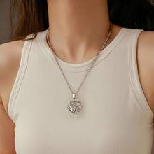 7件套水晶吊坠套装，心形宝石，笼锁吊坠，水晶石，情人节、万圣节、圣诞节、新年礼物，送给爱人 - 多色 - 查看 9