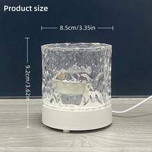 1个/2个装USB浪漫动态LED水波灯，旋转水波纹投影灯，USB氛围灯，USB供电，16种颜色变换，触摸控制，梦幻彩色水晶灯，适用于卧室、客厅、酒吧、游戏室装饰，情人节、新年、母亲节、父亲节、开学季、节日、派对装饰。生日礼物，方形和圆形可选。 - 彩色 - 查看 12