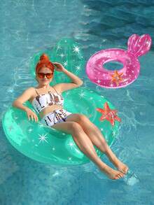 1pc Outdoor Summer PVC Inflatable Starfish Adult Backrest Lounge Chair With Water Games And Swimming Rings, Suitable For Beach Parties And Beach Water Sports, Pool Inflatable, Beach Essentials, Pool Float - Multicolor - View 1
