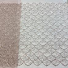 Vải ren thêu Nigeria chất lượng cao của Pháp, vải ren thêu sequin kiểu châu Phi dành cho chú rể, chất liệu may váy cưới. - A - Xem 9
