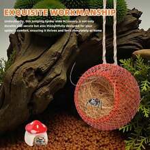Jumping Spider Hide Enclosure Habitat With Decoration Anlter, Mushroom Decor Pet Spider Hideout Nest Climbing Pet Spider Hideout Enclosure Accessories - ColorA - 查看 7