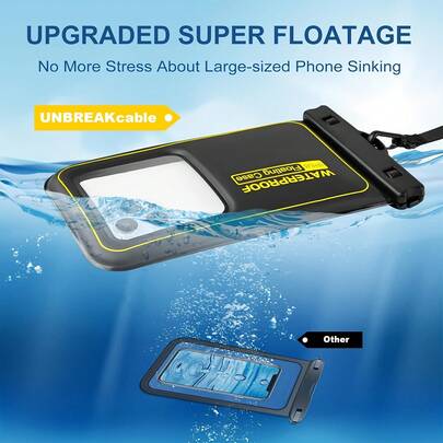 Waterproof Floating Phone Pouch With Lanyard, Universal Waterproof Phone Case For Swimming, Diving, Compatible With IPhone 15 Pro Max/14 Pro/13/12/11, S23/S22, Etc., Screen Size Up To 7.5 Inches (Approx. 22.5 Cm), For Swimming, Boating, Kayaking