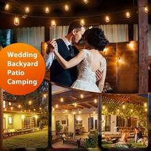 49 Ft /98 Ft Multifunctional Light String, Solar LED Outdoor Light String, Earthquake Resistant ST38 Bulb, 8-Mode, Dimmable And Connectable, Warm White, Suitable For Gardens, Porches, Terraces, Backyards, Bars, Weddings And Christmas Gifts(IP 65) - 1PC Solar Bubble Ball - View 10