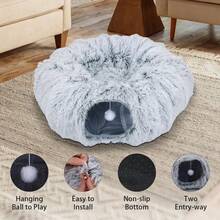 Cat Tunnel Bed Cat Nest Interactive Toy For Small Medium Large Cats Exercise - Brown - View 7