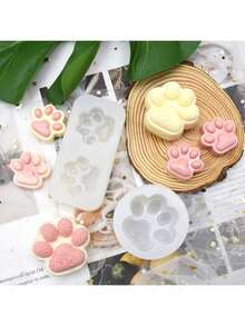 Cute Cat Paw DIY Handmade Plaster Aromatherapy Multifunctional Silicone Mold - White - View 1