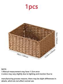 手工编织纸绳可折叠收纳篮，方形洗衣篮带提手，可用于存放脏衣服、内衣、玩具和零食，波西米亚风格手工编织纸绳收纳篮，可折叠置物篮，装饰性多功能篮，不防水，适用于存放衣物、零食、玩具，木质材料，窗景设计，收纳篮 - 米色 - 查看 22