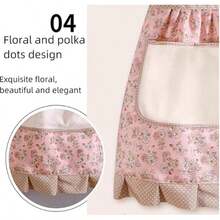 1pc Fashionable Floral Waterproof Canvas Apron - Breathable, Adjustable, Oil-Resistant, - Ideal For Chefs, Waiters And Cooking Enthusiasts - A - View 9