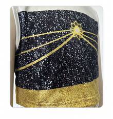 Cosplay Costume  Zoey Popular Singer Stage Costume Suitable For Children Aged 3-12 Black Printed Costume - 黑色3 - 查看 3