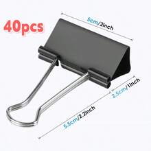 40 piezas de clips para carpetas extra grandes de 5,08 cm (2 pulgadas) para uso de oficina - Negro - Ver 6