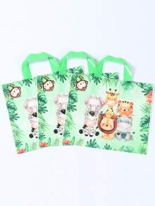 25/50 túi quà tặng họa tiết động vật, túi tote nhựa hoạt hình với hình voi, sư tử, khỉ, hươu cao cổ, ngựa vằn và các loài động vật dễ thương khác, thích hợp cho tiệc chủ đề động vật rừng, trang trí tiệc mừng em bé chào đời, đồ dùng tiệc sinh nhật lần thứ nhất, quà tặng tiệc mừng em bé chào đời cho cả nam và nữ. - động vật - Xem 6