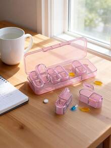 2 Times/Day Pill Organizer, AM PM 7-Day Pill Box, 2 Times Per Day Pill Case, 7-Day Travel Pill Box, Medication Vitamin Fish Oil Supplement Dispenser - Multicolor - View 10