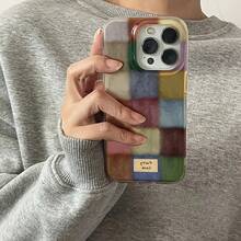 Phone: 1 Vintage Colorful Checkered Pattern Large Hole Swirl Pleated Phone, Compatible For IPhone 17/17 Pro/17 Pro Max, 16/16 Plus/16 Pro/16 Pro Max, 15/15 Plus/15 Pro/15 Pro Max, 14/14 Plus/14 Pro/14 Pro Max, 13/13 Pro/13 Pro Max, 12/12 Pro/12 Pro Max, 11/11 Pro/11 Pro Max, Easter Gift Idea Protective Phone Cover Full Body Drop Protection,~HL Large - 1pc - 查看 8