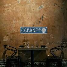 1pc Vintage "Ocean Boulevard" Aluminum Sign 12"X8" - UV Printed Weatherproof Metal Wall Art With Coastal Seashell Design, Deep Blue & White Retro Nautical Decor For Indoor/Outdoor Home Decoration, Coastal Home Decor, Outdoor Decoration, Artistic Shell Motif, Highquality Printing, Beach House Owners - Retro Kitchen Decor, Pre-Drilled Holes, Random Hole Style - Metal Wall Art, Tin Signs, Vintage Metal Signs, Retro Wall Decor, Rustic Metal Art, Cool Metal Signs, Man Cave Decor, Garage Signs, Classic Metal Art, Unique Wall Art - Nhiều màu - Xem 6