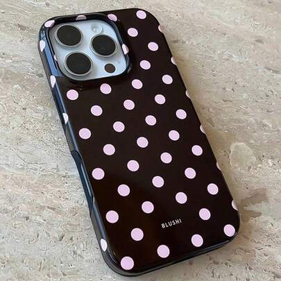 Jelly Black Polka Dot TPU Shockproof Full Coverage Protective Case Compatible With Apple 6/7/8/X/XS/XR/XS Max/11/12/13/14/15/16/17 Pro Max, Suitable As Birthday And Christmas Gifts For Couples, Women, Daughters, Boyfriends, Girlfriends, And Teenage Girls