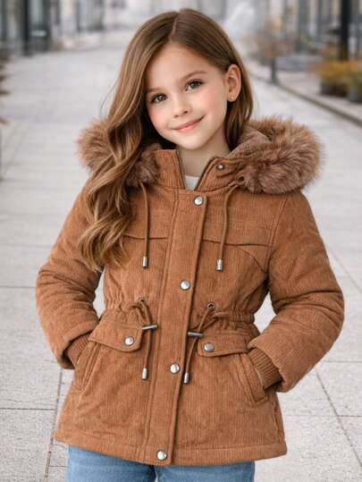 Casaco Parka Infantil Menina Parka Juvenil Jaqueta Com Zíper Canelada SobreTudo