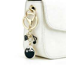 1pc Alloy Enamel Black Cat Note Keychain Cute Creative Keychain Suitable For Giving Gifts To Friends - one-size - View 10