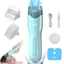 ENSSU 可充电真空理发器套装，2种模式，防水理发器/剪发器，无线理发套装，专业电动理发器，带智能真空功能，防水可充电 - 完美适用于男士胡须和体毛修剪 - 淺藍色 - 查看 10