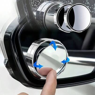 Universal Blind Spot Car Mirrors, 2 Pack Round HD Glass Convex Rear View Wide Angle Side Mirror Blindspot For Universal Vehicles