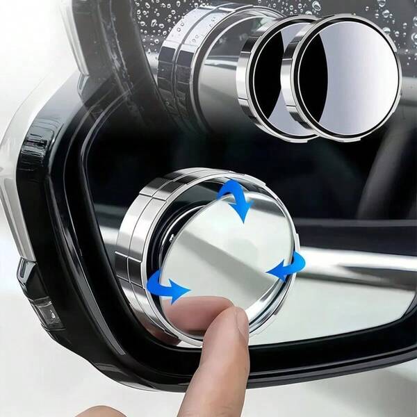 Universal Blind Spot Car Mirrors, 2 Pack Round HD Glass Convex Rear View Wide Angle Side Mirror Blindspot For Universal Vehicles