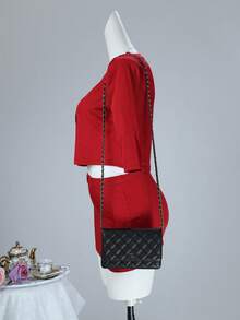 Women's Casual Style Solid Color Round Neck Skirt Set, 2026 New Versatile Casual Suit - Red - View 6