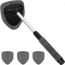 可伸缩铝合金手柄汽车挡风玻璃除雾清洁刷 - 超柔软微纤维玻璃刮水器，多功能刮水器，汽车玻璃刮水器，汽车清洁工具，玻璃清洁刷，汽车配件 - 三角清潔刷 - 查看 6