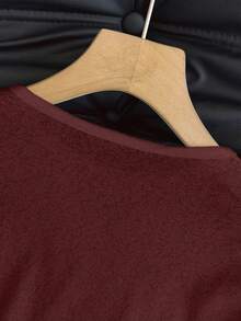 Y2K See-Through T-Shirts For Women Summer Stretchy Long Sleeves Round Neck Slim Sheer Sexy Beach Short Tops - Burgundy - View 7