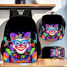 3pcs Backpack Set, Cartoon Large Capacity Backpack, 1*Lunch Bag, 1*Pencil, Holiday Or Birthday Gifts, Daily Commuting - 3pcs - View 1