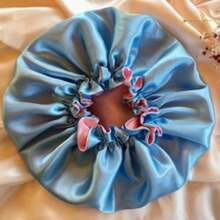 Set Of 4 Impeccable Satin Bonnets! Double-Sided / Sleep Beauty Nighttime Hydration / Frizz Control And Maximum Comfort - 一套4個,顏色隨機 - 查看 7
