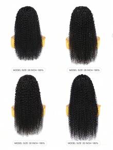 Transparent 13x4 Lace Frontal Wig Kinky Curl Virgin Human Hair 16-32inches Curly Pre Plucked Hairline High Density Natural Black Color Lace Front Wigs With Baby Hair - Natural Black - View 4