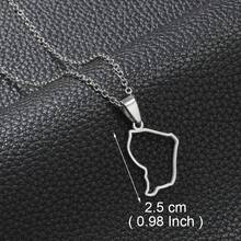 1Piece French Guiana Guyane 973 Guadeloupe Mayotte Map Pendant Necklaces For Woman Girls Stainless Steel Base Jewelry - Multicolor - View 16