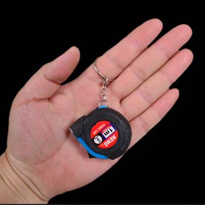 Multifunctional Cute Mini Steel Tape Measure Keychain, Compact 1M Retractable Ruler, Convenient Gift, Portable Design With Steel Ring For Keychain