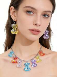 20/100/150/200 piezas Colgante de oso de peluche de resina plana marrón con lazo, lindos encantos de oso sentado para hacer joyas DIY, aretes, collares, pulseras, llaveros - Marrón - Ver 3