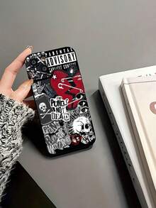 Collage de estética punk rock. Esta elegante funda es compatible con los modelos  17, 16, 15, 14 Pro Max, 13, 12, 11, XR y XS Plus. Fabricada en silicona TPU, ofrece protección contra golpes y caídas, además de una sensación superior. Es un regalo ideal para familiares, amigos y seres queridos, y una opción perfecta para San Valentín.fundas para ,fundas,accesorios para celular,fundas para celular,fundas para  13,funda  13,funda  16,funda  17 pro max,funda  15,fundas para  16,fundas  11,fundas ,Música rock, elementos del rock - Negro - Ver 6
