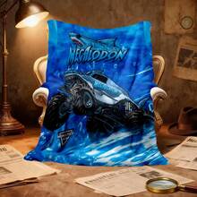1PC 3D Monster Jam Monster Truck Cartoon Blanket, Edgy Gift For Motorsports Fans, Themed Man Cave Decor, Retro Sci-Fi Party Accent & Race Day Souvenir,Soft Throw Blanket For Home Bedroom Bed Sofa Picnic Travel Office Cover Blanket - multicolour 19 - 查看 6