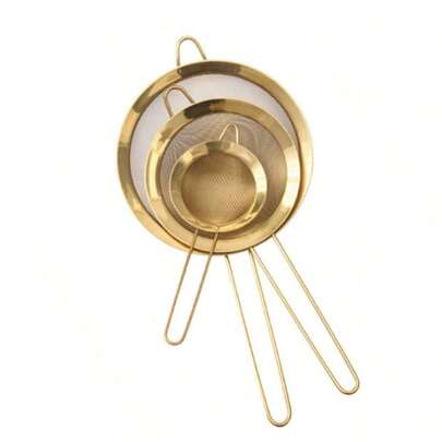 3件/1件不锈钢细网筛带手柄 - 厨房筛分工具