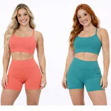 Women's Gym Set Kit: High-Waisted Shorts + Tank Top, No Transparency, Assorted Kits (2 Or 1). - 套裝 1 套 - 查看 1